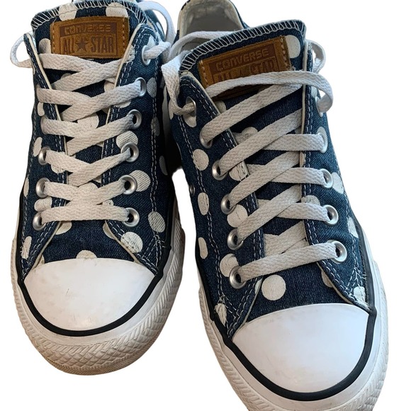 Converse Other - Converse All Star Blue Polka Dot Men's 6 Womens 8 Sneakers Shoes